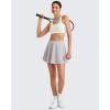 imageG4Free Tennis Skirts for Women Elastic Waist Pleated Casual Athletic Golf Pickleball Skorts with PocketsGrey