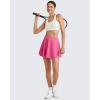 imageG4Free Tennis Skirts for Women Elastic Waist Pleated Casual Athletic Golf Pickleball Skorts with PocketsRose Pink