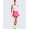 imageG4Free Tennis Skirts for Women Elastic Waist Pleated Casual Athletic Golf Pickleball Skorts with PocketsRose Pink
