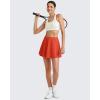 imageG4Free Tennis Skirts for Women Elastic Waist Pleated Casual Athletic Golf Pickleball Skorts with PocketsRust Orange