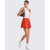 imageG4Free Tennis Skirts for Women Elastic Waist Pleated Casual Athletic Golf Pickleball Skorts with PocketsRust Orange