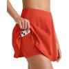 imageG4Free Tennis Skirts for Women Elastic Waist Pleated Casual Athletic Golf Pickleball Skorts with PocketsRust Orange