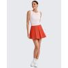 imageG4Free Tennis Skirts for Women Elastic Waist Pleated Casual Athletic Golf Pickleball Skorts with PocketsRust Orange