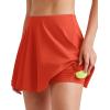 imageG4Free Tennis Skirts for Women Elastic Waist Pleated Casual Athletic Golf Pickleball Skorts with PocketsRust Orange