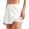 imageG4Free Tennis Skirts for Women Elastic Waist Pleated Casual Athletic Golf Pickleball Skorts with PocketsWhite