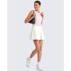 imageG4Free Tennis Skirts for Women Elastic Waist Pleated Casual Athletic Golf Pickleball Skorts with PocketsWhite