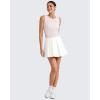 imageG4Free Tennis Skirts for Women Elastic Waist Pleated Casual Athletic Golf Pickleball Skorts with PocketsWhite