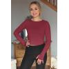 imageG4Free UPF 50 Rash Guard for Women Long Sleeve Workout Tops Lightweight Sun Shirts UV Protection Athletic HikingBurgundy