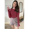 imageG4Free UPF 50 Rash Guard for Women Long Sleeve Workout Tops Lightweight Sun Shirts UV Protection Athletic HikingBurgundy