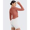 imageG4Free UPF 50 Rash Guard for Women Long Sleeve Workout Tops Lightweight Sun Shirts UV Protection Athletic HikingJam Brown