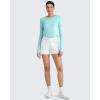 imageG4Free UPF 50 Rash Guard for Women Long Sleeve Workout Tops Lightweight Sun Shirts UV Protection Athletic HikingLight Blue