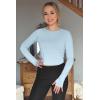 imageG4Free UPF 50 Rash Guard for Women Long Sleeve Workout Tops Lightweight Sun Shirts UV Protection Athletic HikingLight Denim