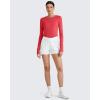 imageG4Free UPF 50 Rash Guard for Women Long Sleeve Workout Tops Lightweight Sun Shirts UV Protection Athletic HikingRed