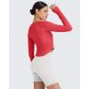 imageG4Free UPF 50 Rash Guard for Women Long Sleeve Workout Tops Lightweight Sun Shirts UV Protection Athletic HikingRed