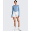 imageG4Free UPF 50 Rash Guard for Women Long Sleeve Workout Tops Lightweight Sun Shirts UV Protection Athletic HikingSmog Blue