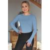 imageG4Free UPF 50 Rash Guard for Women Long Sleeve Workout Tops Lightweight Sun Shirts UV Protection Athletic HikingSmog Blue