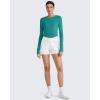 imageG4Free UPF 50 Rash Guard for Women Long Sleeve Workout Tops Lightweight Sun Shirts UV Protection Athletic HikingTeal