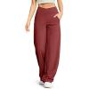 imageG4Free Wide Leg Pants for Women Loose Yoga Pants with Pockets PetiteRegularTall Stretch Casual Lounge PantsDark Burgundy