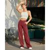 imageG4Free Wide Leg Pants for Women Loose Yoga Pants with Pockets PetiteRegularTall Stretch Casual Lounge PantsDark Burgundy