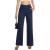 imageG4Free Wide Leg Pants for Women Loose Yoga Pants with Pockets PetiteRegularTall Stretch Casual Lounge PantsNavy Heather