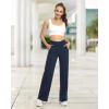imageG4Free Wide Leg Pants for Women Loose Yoga Pants with Pockets PetiteRegularTall Stretch Casual Lounge PantsNavy Heather