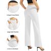 imageG4Free Wide Leg Pants for Women Loose Yoga Pants with Pockets PetiteRegularTall Stretch Casual Lounge PantsWhite