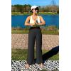imageG4Free Women Casual Ribbed Wide Leg Pants with Pockets Lightweight High Waist Yoga Pants PetiteRegularTallBlack