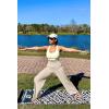imageG4Free Women Casual Ribbed Wide Leg Pants with Pockets Lightweight High Waist Yoga Pants PetiteRegularTallLight Khaki