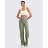imageG4Free Women Casual Ribbed Wide Leg Pants with Pockets Lightweight High Waist Yoga Pants PetiteRegularTallMisty Green