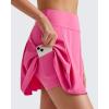imageG4Free Women Tennis Skirts Athletic High Waisted Golf Skorts with 4 Pockets Inner Shorts for Pickleball WorkoutRose Pink