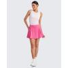 imageG4Free Women Tennis Skirts Athletic High Waisted Golf Skorts with 4 Pockets Inner Shorts for Pickleball WorkoutRose Pink