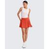 imageG4Free Women Tennis Skirts Athletic High Waisted Golf Skorts with 4 Pockets Inner Shorts for Pickleball WorkoutRust Orange