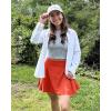 imageG4Free Women Tennis Skirts Athletic High Waisted Golf Skorts with 4 Pockets Inner Shorts for Pickleball WorkoutRust Orange