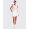 imageG4Free Women Tennis Skirts Athletic High Waisted Golf Skorts with 4 Pockets Inner Shorts for Pickleball WorkoutWhite