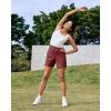 imageG4Free Womens 5 Athletic Shorts High Waisted Running Yoga Shorts Summer Casual Shorts with PocketsDark Burgundy
