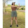 imageG4Free Womens 5 Athletic Shorts High Waisted Running Yoga Shorts Summer Casual Shorts with PocketsGrey Sage