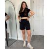 imageG4Free Womens Athletic Running Shorts High Waisted Bermuda Summer Casual Shorts for Golf Yoga with PocketsBlack