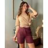 imageG4Free Womens Athletic Running Shorts High Waisted Bermuda Summer Casual Shorts for Golf Yoga with PocketsDark Burgundy