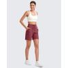 imageG4Free Womens Athletic Running Shorts High Waisted Bermuda Summer Casual Shorts for Golf Yoga with PocketsDark Burgundy