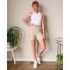 imageG4Free Womens Athletic Running Shorts High Waisted Bermuda Summer Casual Shorts for Golf Yoga with PocketsLight Khaki