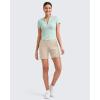 imageG4Free Womens Athletic Running Shorts High Waisted Bermuda Summer Casual Shorts for Golf Yoga with PocketsLight Khaki