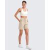 imageG4Free Womens Athletic Running Shorts High Waisted Bermuda Summer Casual Shorts for Golf Yoga with PocketsLight Khaki