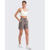 imageG4Free Womens Athletic Running Shorts High Waisted Bermuda Summer Casual Shorts for Golf Yoga with PocketsTaupe