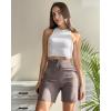 imageG4Free Womens Athletic Running Shorts High Waisted Bermuda Summer Casual Shorts for Golf Yoga with PocketsTaupe