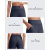 imageG4Free Womens Ribbed Wide Leg Yoga Capri Pants High Waist Summer Lightweight Loose Cropped Pants with PocketsDark Navy