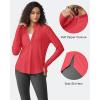 imageG4Free Womens UPF 50 Sun Shirts Lightweight Quick Dry Long Sleeve Workout Tops Lightweight Running PulloverRed