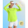 imageG4Free Womens UPF 50 UV Shirts Long Sleeve Workout Sun Shirt Outdoor Gym Hiking Tops Quick Dry LightweightFluorescent Green
