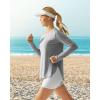 imageG4Free Womens UPF 50 UV Shirts Long Sleeve Workout Sun Shirt Outdoor Gym Hiking Tops Quick Dry LightweightGrey