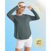 imageG4Free Womens UPF 50 UV Shirts Long Sleeve Workout Sun Shirt Outdoor Gym Hiking Tops Quick Dry LightweightGrey Sage