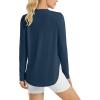 imageG4Free Womens UPF 50 UV Shirts Long Sleeve Workout Sun Shirt Outdoor Gym Hiking Tops Quick Dry LightweightNavy